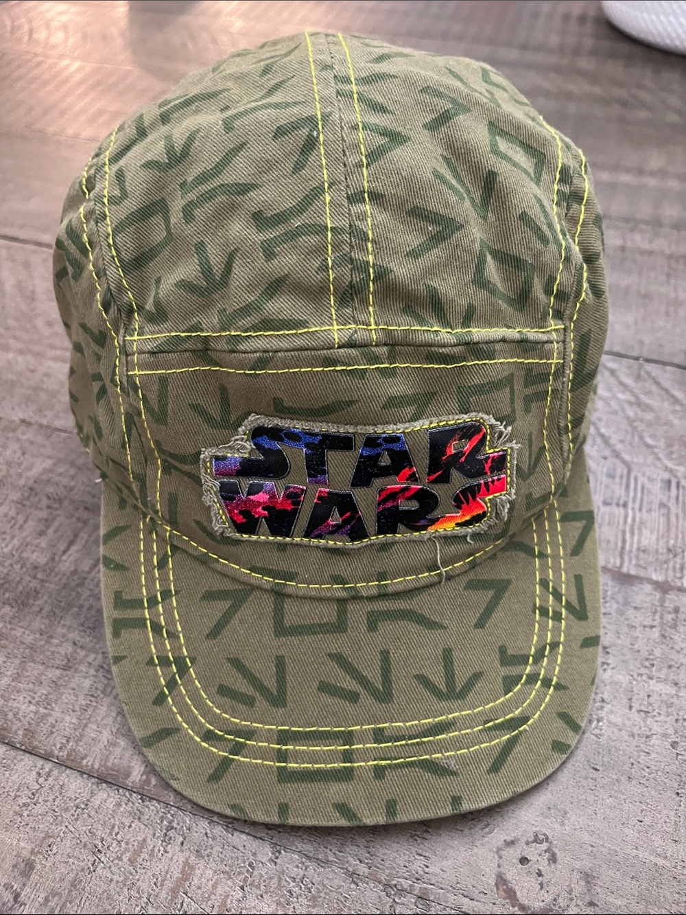 Star Wars Olive Green Cap with Yellow Stitching and Multicolor Logo